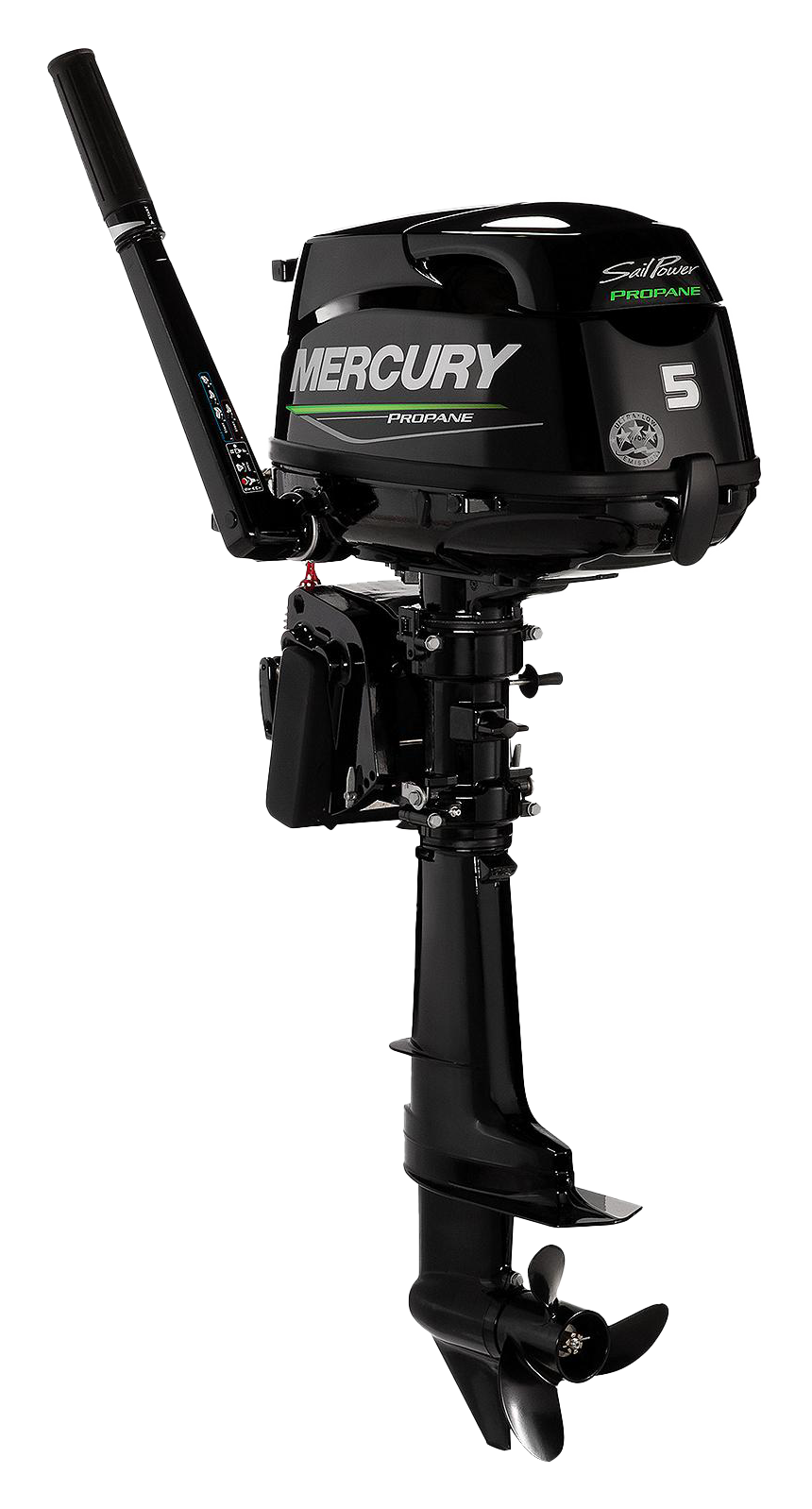 Mercury 5hp Tiller Propane FourStroke Outboard Motor, 20" Shaft Bass